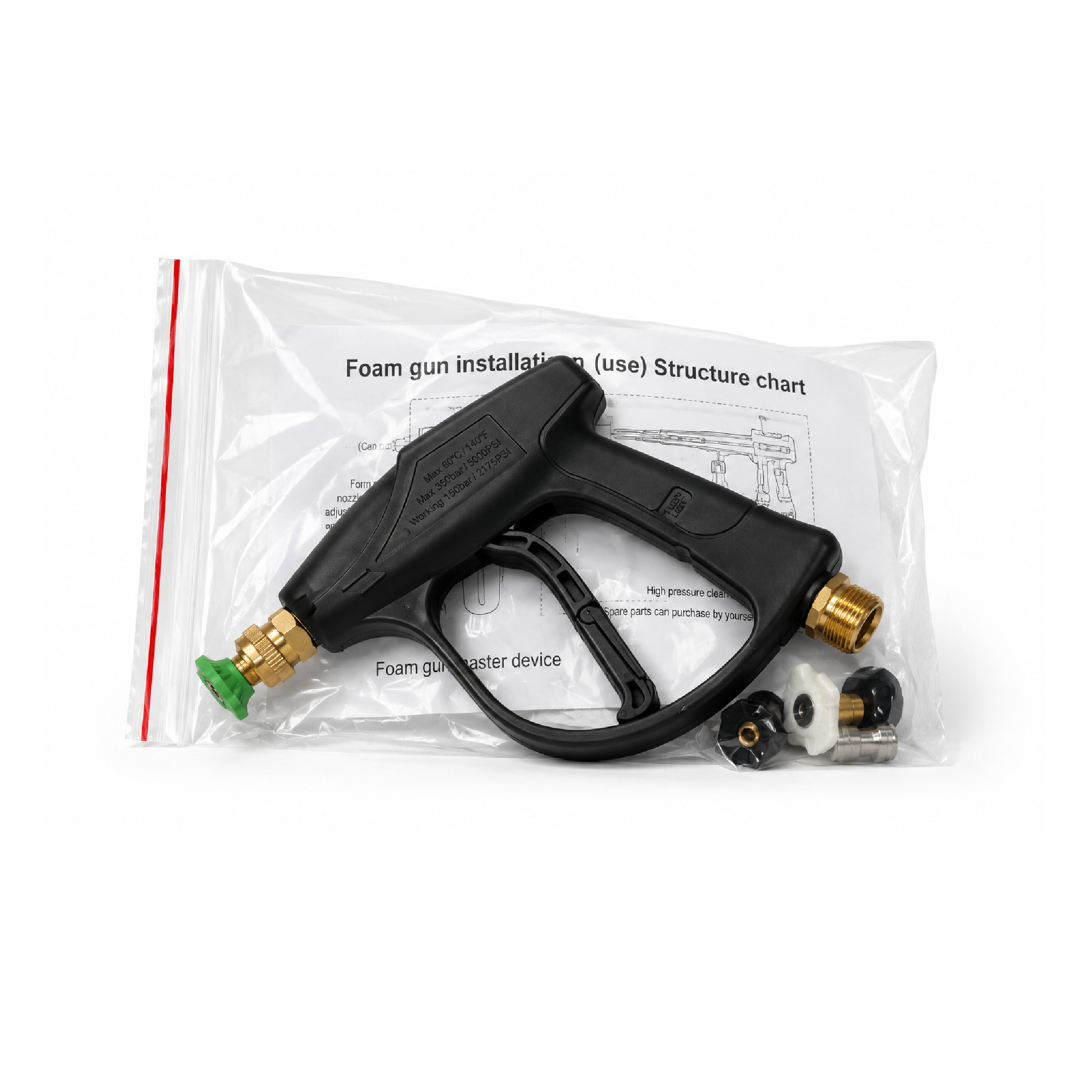 Pistolet haute pression avec accessoires